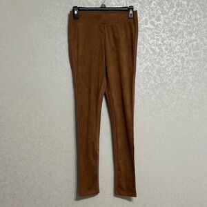Mud Pie NWT Copper Brown Suede Leggings Pull On Pants Stretchy‎ Elastic Waist XS